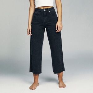 Cotton On Wide Legged Cropped Black Jeans